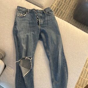 Blue Distressed Women's Jeans